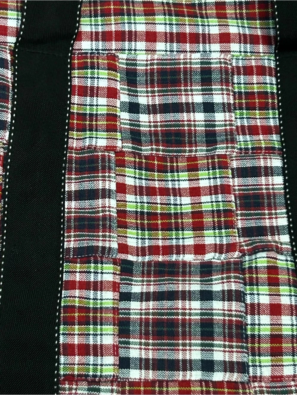 Plaid Travel Duffel Bag - Black Trim